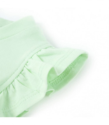 Kids' T-shirt with Ruffle Sleeves Soft Green 116