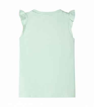 Kids' T-shirt with Ruffle Sleeves Soft Green 92