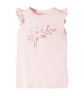 Kids' T-shirt with Ruffle Sleeves Soft Pink 128