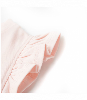 Kids' T-shirt with Ruffle Sleeves Soft Pink 128
