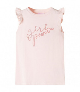 Kids' T-shirt with Ruffle Sleeves Soft Pink 140