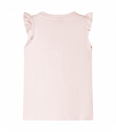 Kids' T-shirt with Ruffle Sleeves Soft Pink 140