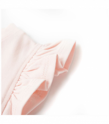 Kids' T-shirt with Ruffle Sleeves Soft Pink 140