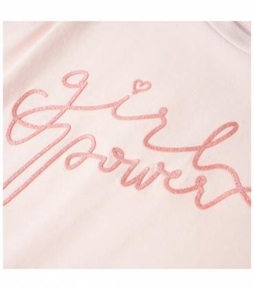 Kids' T-shirt with Ruffle Sleeves Soft Pink 140