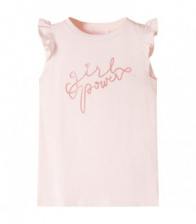 Kids' T-shirt with Ruffle Sleeves Soft Pink 92