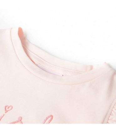 Kids' T-shirt with Ruffle Sleeves Soft Pink 92