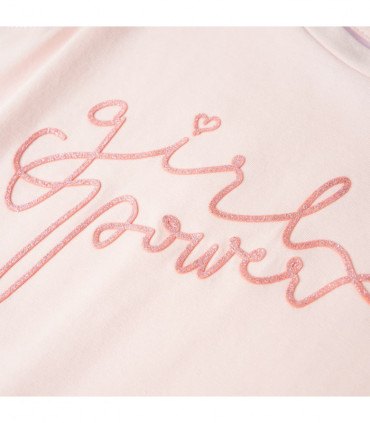 Kids' T-shirt with Ruffle Sleeves Soft Pink 92