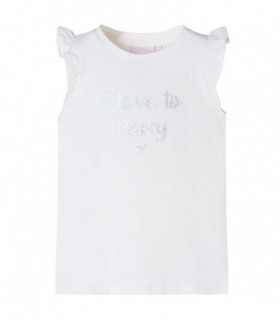 Kids' T-shirt with Ruffle Sleeves White 104