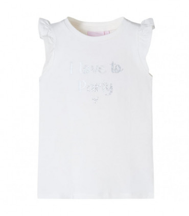 Kids' T-shirt with Ruffle Sleeves White 104