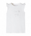 Kids' T-shirt with Ruffle Sleeves White 128