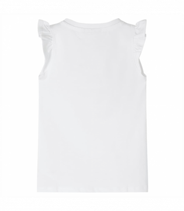 Kids' T-shirt with Ruffle Sleeves White 128