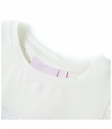 Kids' T-shirt with Ruffle Sleeves White 128