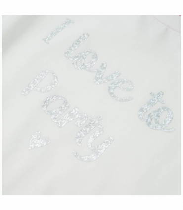 Kids' T-shirt with Ruffle Sleeves White 128