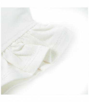 Kids' T-shirt with Ruffle Sleeves White 128