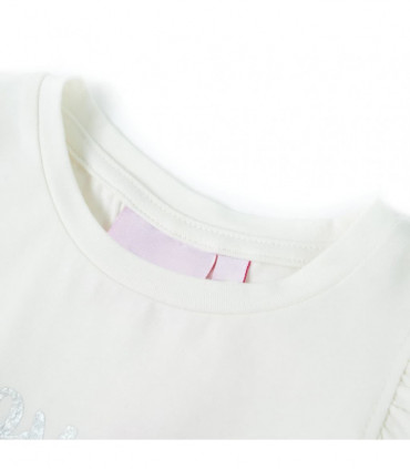 Kids' T-shirt with Ruffle Sleeves White 92