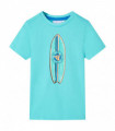 Kids' T-shirt with Short Sleeves Aqua 104
