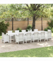 vidaXL Garden Table White 400 x 100 x 73 cm Poly Rattan