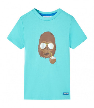 Kids' T-shirt with Short Sleeves Aqua 116