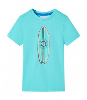 Kids' T-shirt with Short Sleeves Aqua 128