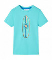 Kids' T-shirt with Short Sleeves Aqua 128