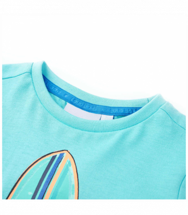 Kids' T-shirt with Short Sleeves Aqua 128