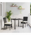 vidaXL Garden Dining Set 3 pcs Black Poly rattan