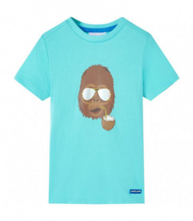 Kids' T-shirt with Short Sleeves Aqua 128