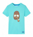 Kids' T-shirt with Short Sleeves Aqua 128
