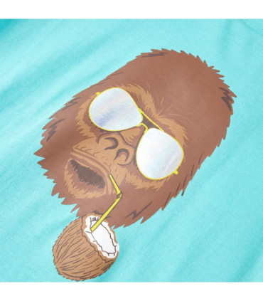 Kids' T-shirt with Short Sleeves Aqua 128