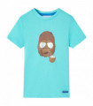 Kids' T-shirt with Short Sleeves Aqua 140