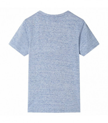Kids' T-shirt with Short Sleeves Blue Melange 128