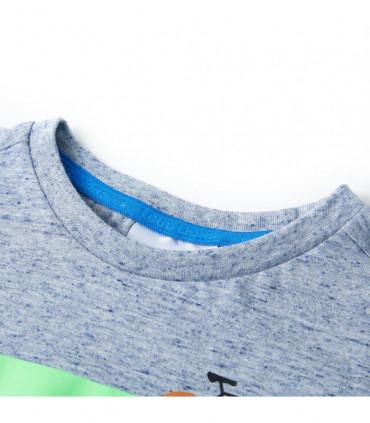 Kids' T-shirt with Short Sleeves Blue Melange 140