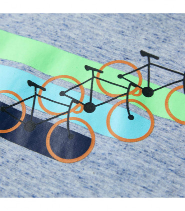 Kids' T-shirt with Short Sleeves Blue Melange 140