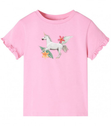 Kids' T-shirt with Short Sleeves Bright Pink 116