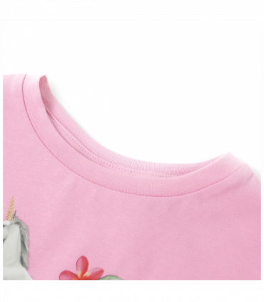 Kids' T-shirt with Short Sleeves Bright Pink 128
