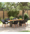vidaXL Garden Dining Set 7 pcs Black and brown Poly Rattan