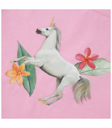 Kids' T-shirt with Short Sleeves Bright Pink 128