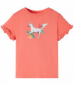 Kids' T-shirt with Short Sleeves Coral 116
