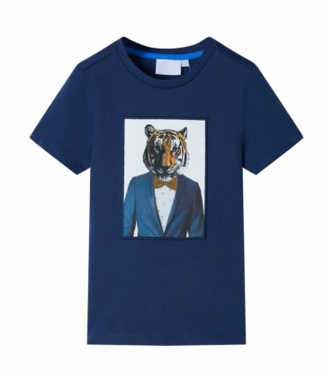 Kids' T-shirt with Short Sleeves Dark Blue 140