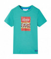 Kids' T-shirt with Short Sleeves Dark Mint 116
