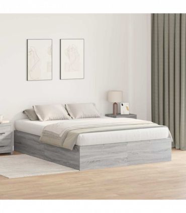 vidaXL Bed Frame Grey sonoma 200 x 150 x 31.5 cm Engineered wood