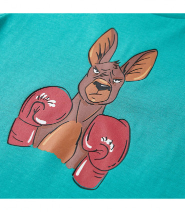 Kids' T-shirt with Short Sleeves Dark Mint 128