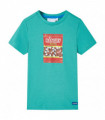 Kids' T-shirt with Short Sleeves Dark Mint 128
