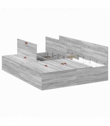 vidaXL Bed Frame Grey sonoma 200 x 150 x 31.5 cm Engineered wood