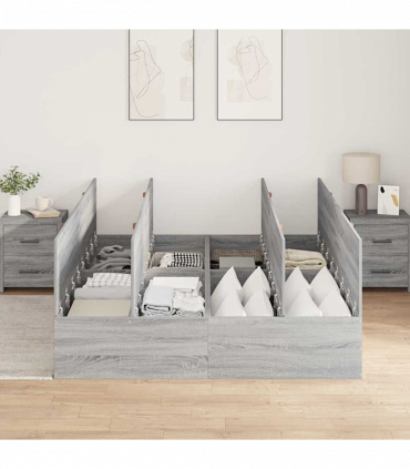 vidaXL Bed Frame Grey sonoma 200 x 150 x 31.5 cm Engineered wood