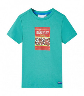 Kids' T-shirt with Short Sleeves Dark Mint 140