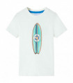 Kids' T-shirt with Short Sleeves Ecru 104