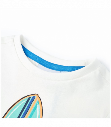 Kids' T-shirt with Short Sleeves Ecru 104