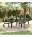 vidaXL Garden Dining Set 5 pcs Grey Poly rattan