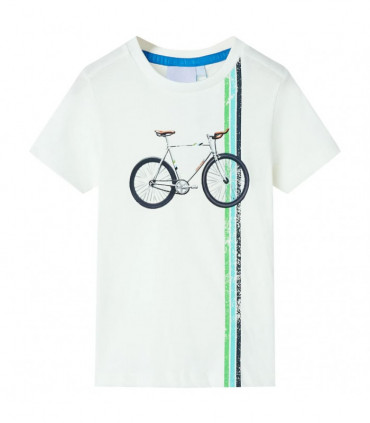 Kids' T-shirt with Short Sleeves Ecru 104